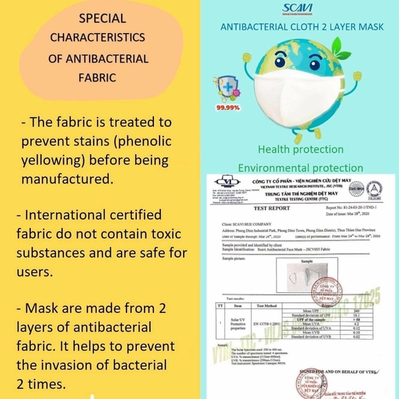 Set of 5 Antibacterial fabric masks - Picture 2 of 8